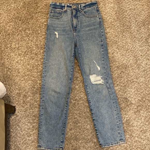 Express Womens Ripped Jeans 0 Regular Blue - Picture 2 of 10